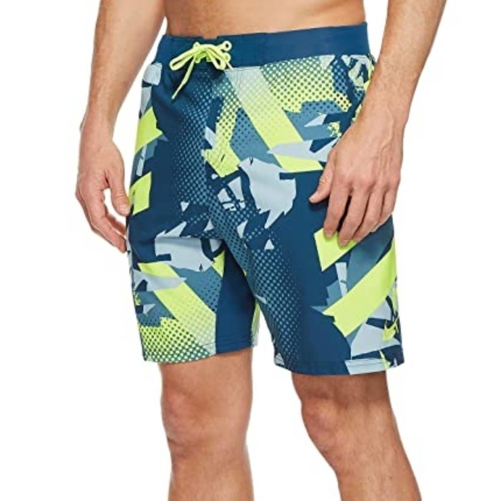 Nike Swim Trunks Size Large Blue Lime‎ New